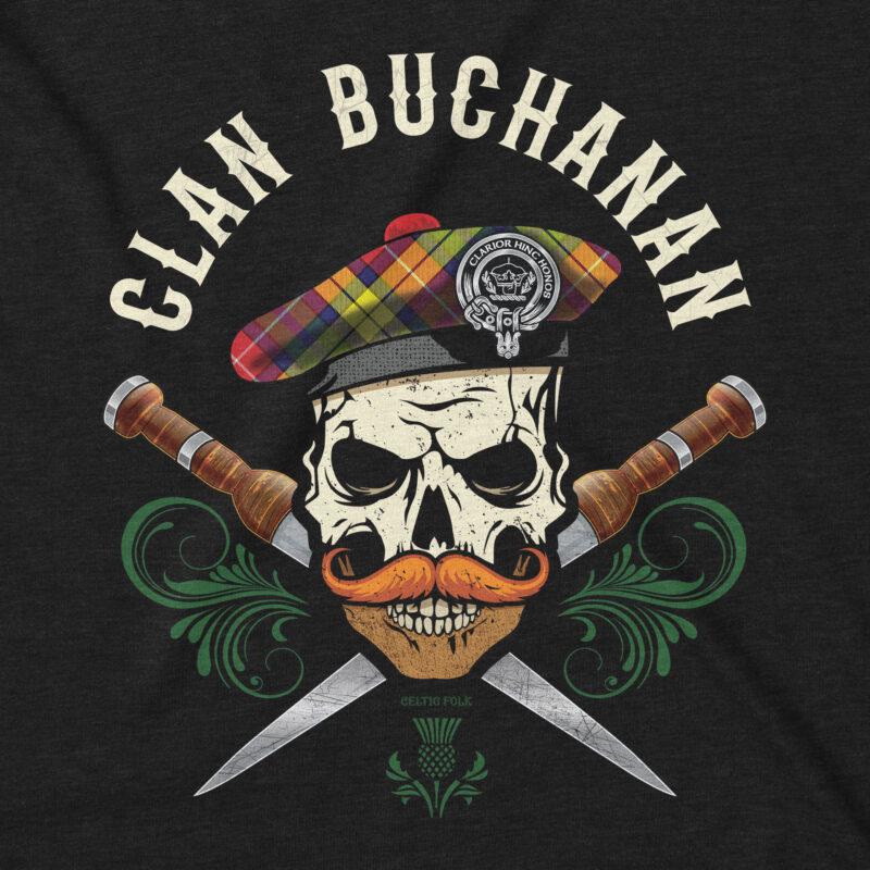 Celtic Folk Scottish Clan Skull T-shirt Design