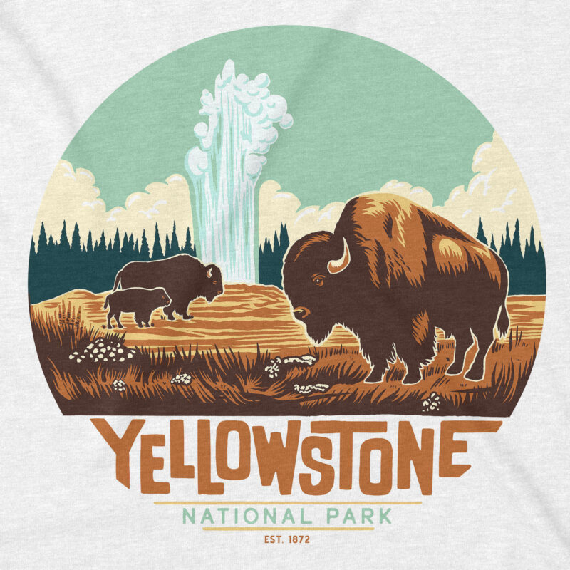 Ancient Oaks Yellowstone National Park Travel T-shirt Design