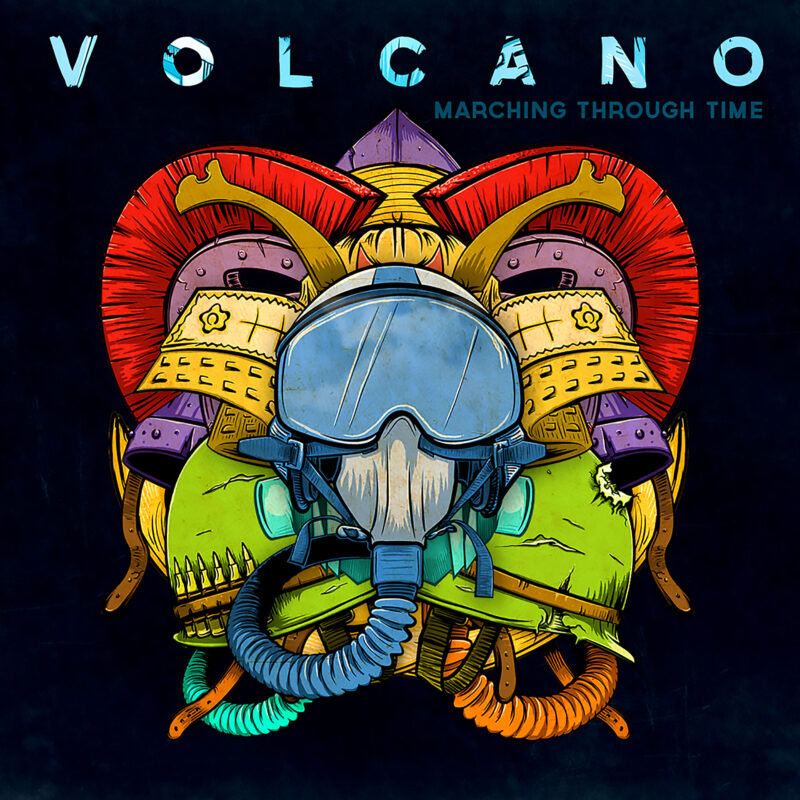 Volcano Marching Through Time Album Cover Design